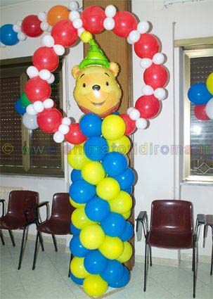 Colonna decorativa di palloncini.